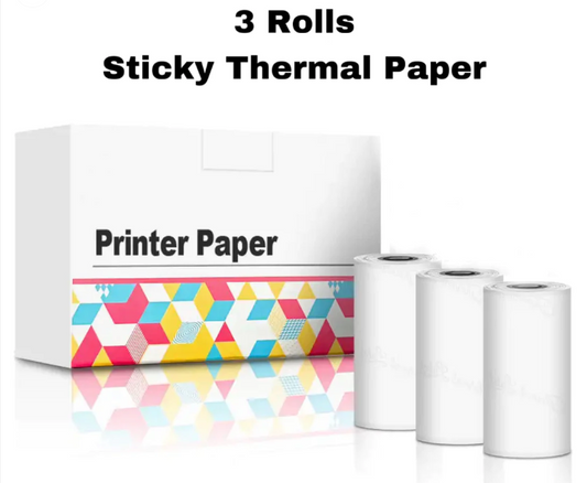 3 Rolls Sticky Thermal Paper